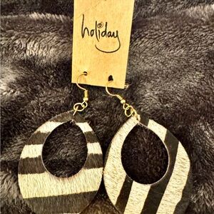 Holiday Zebra Print Earrings